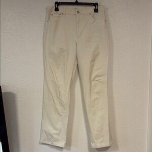 Escada Women's White Straight Leg Stretch Jeans Size 42 US 12